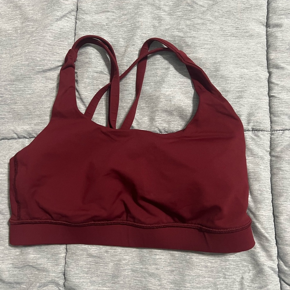 Lululemon energy bra size 6 burgundy
